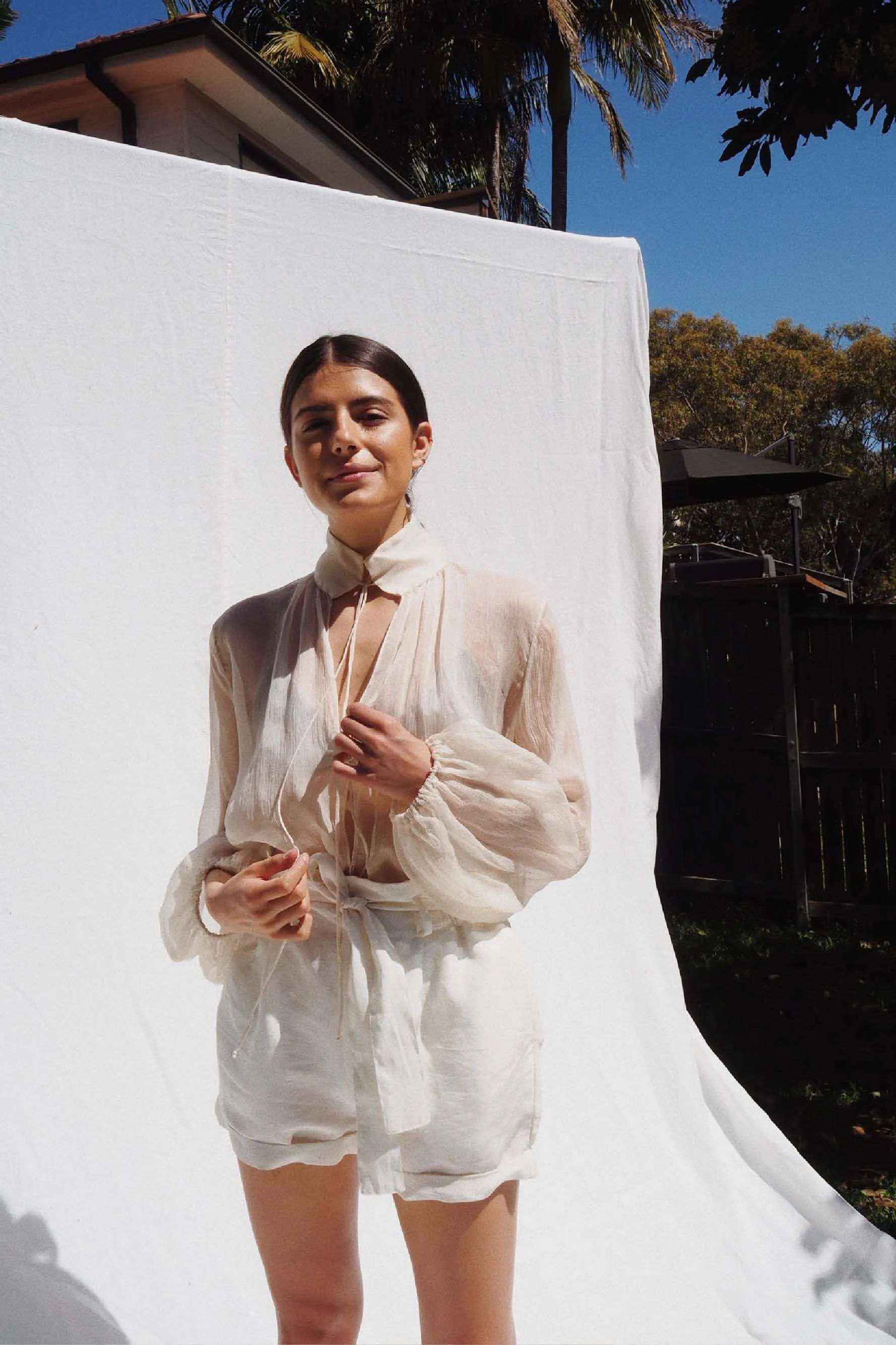 Taylor Silk Blouse Ivory