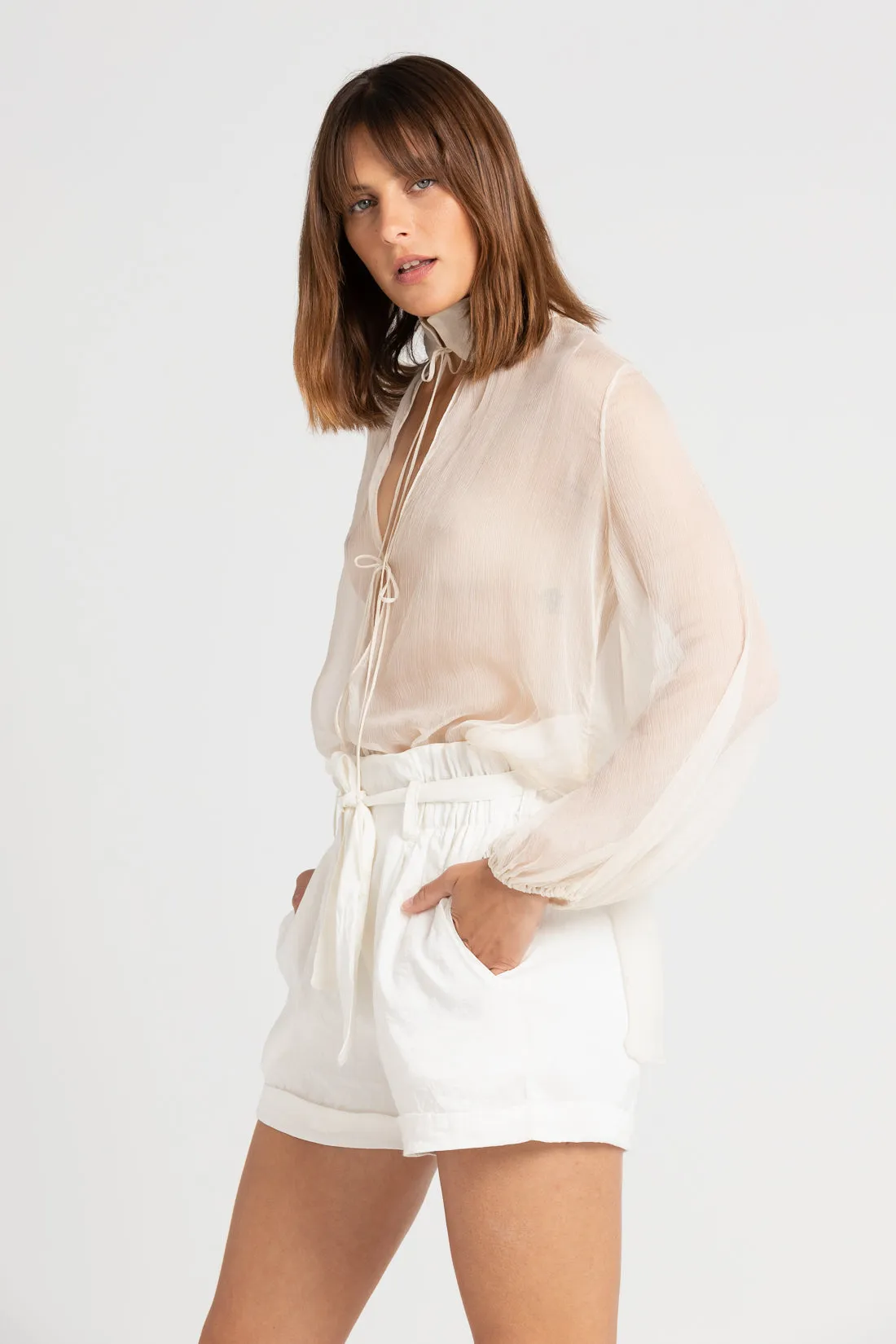 Taylor Silk Blouse Ivory