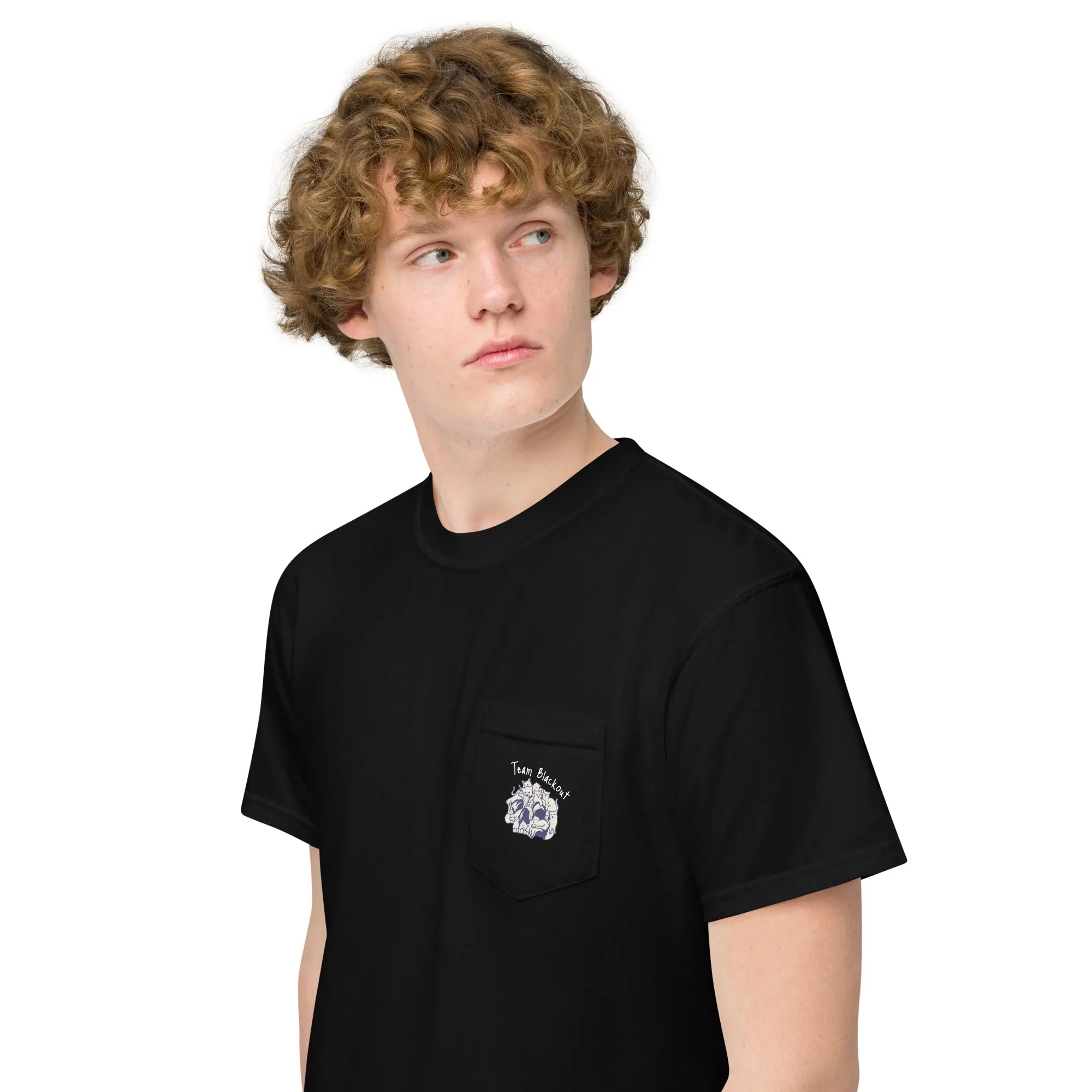 Team Blackout Kitty Antidepressants Pocket Tee