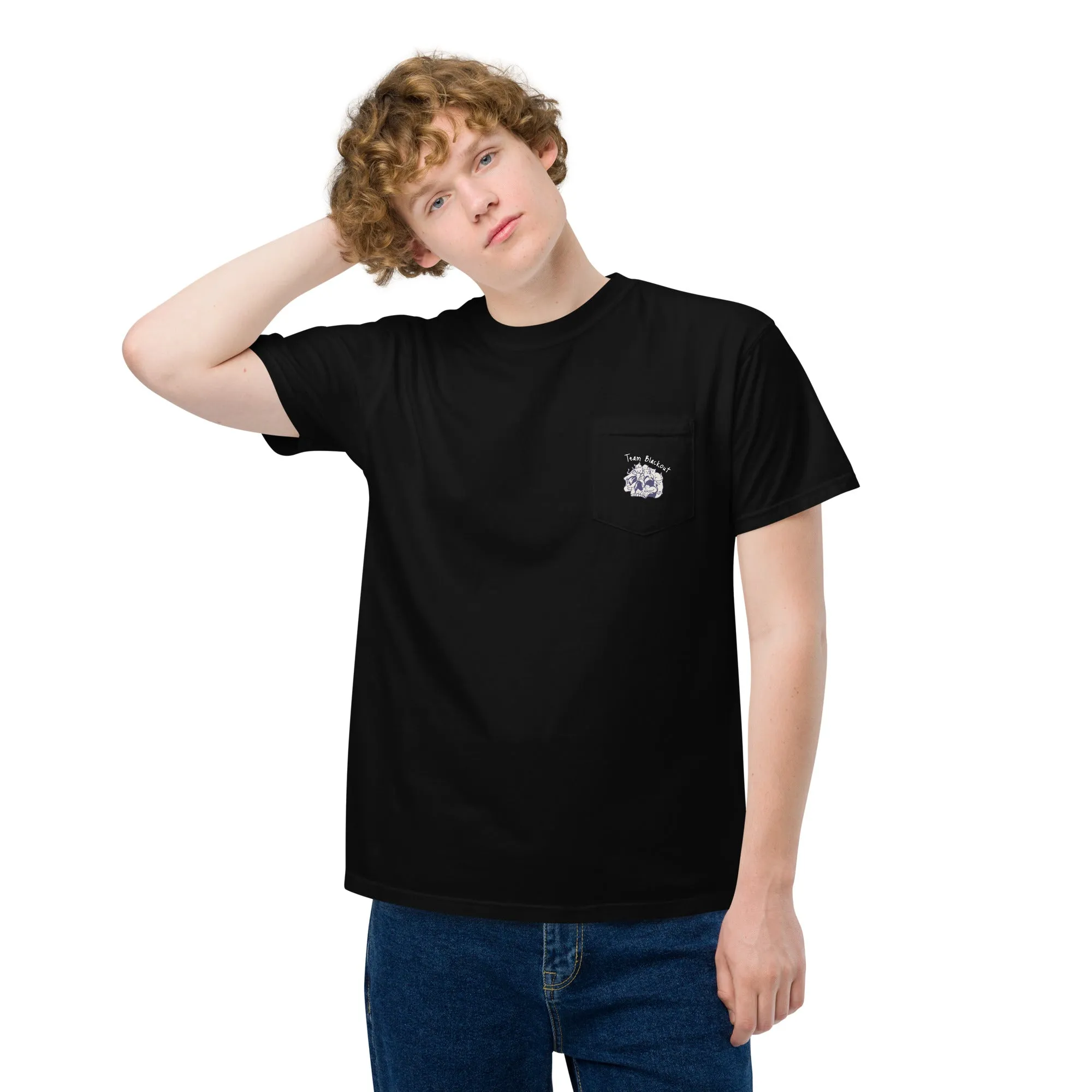 Team Blackout Kitty Antidepressants Pocket Tee