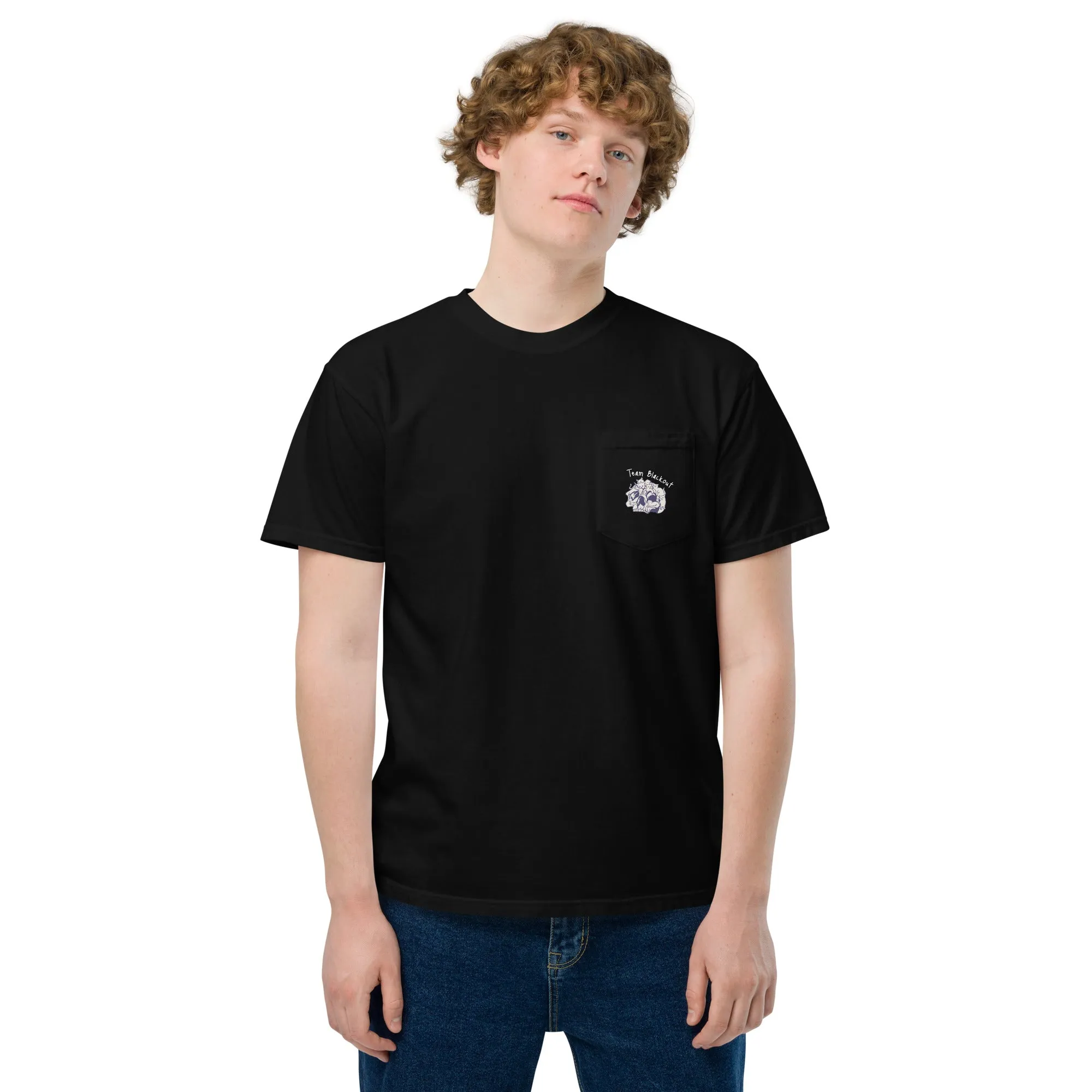 Team Blackout Kitty Antidepressants Pocket Tee