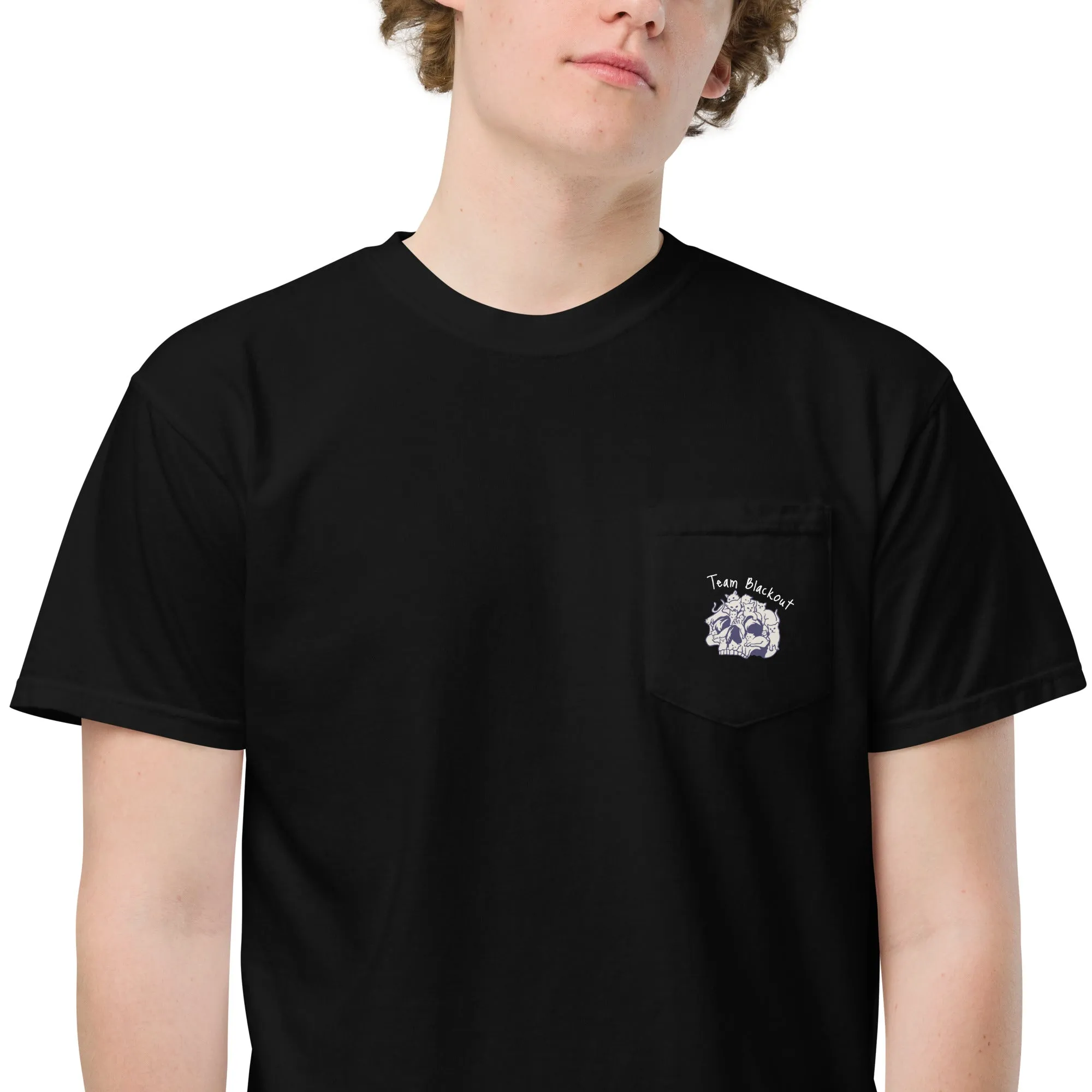 Team Blackout Kitty Antidepressants Pocket Tee