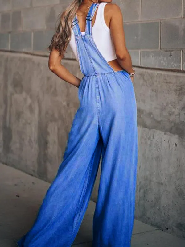 TEEK - Big Loose Casual Denim Overalls