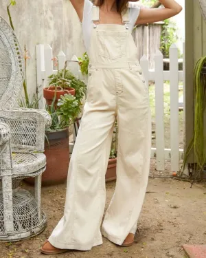 The Cammie Overalls: Cream Corduroy Overalls