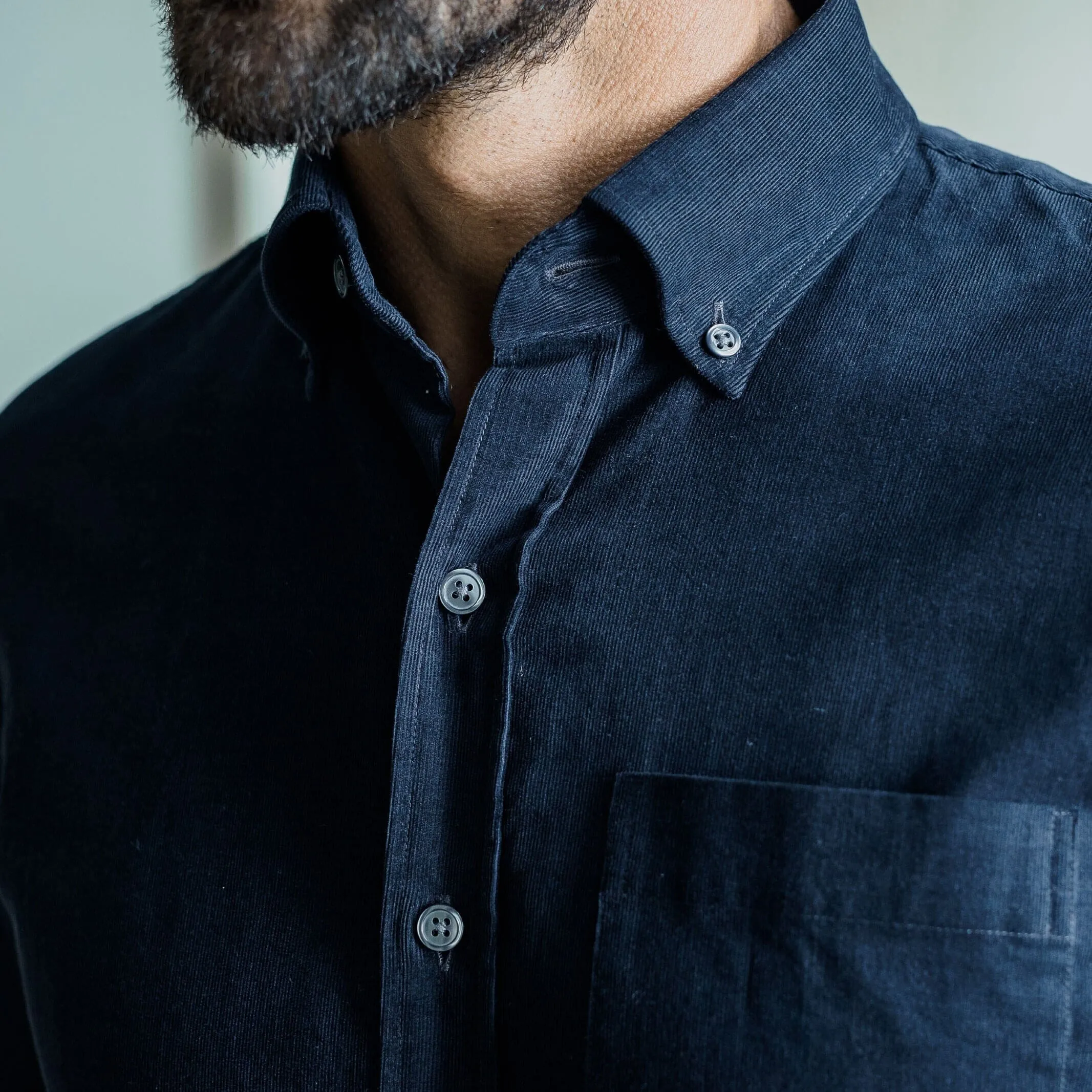 The Dark Navy Crockett Corduroy Custom Shirt