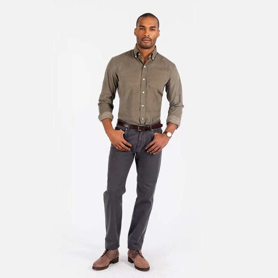 The Dusty Olive Crockett Corduroy Custom Shirt