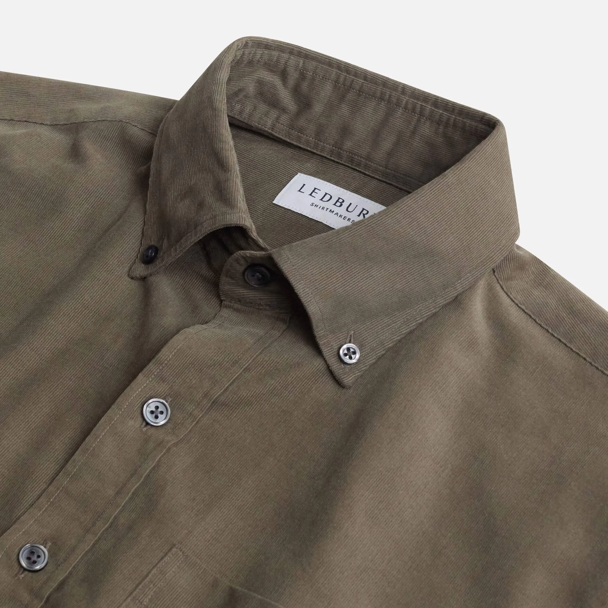 The Dusty Olive Crockett Corduroy Custom Shirt