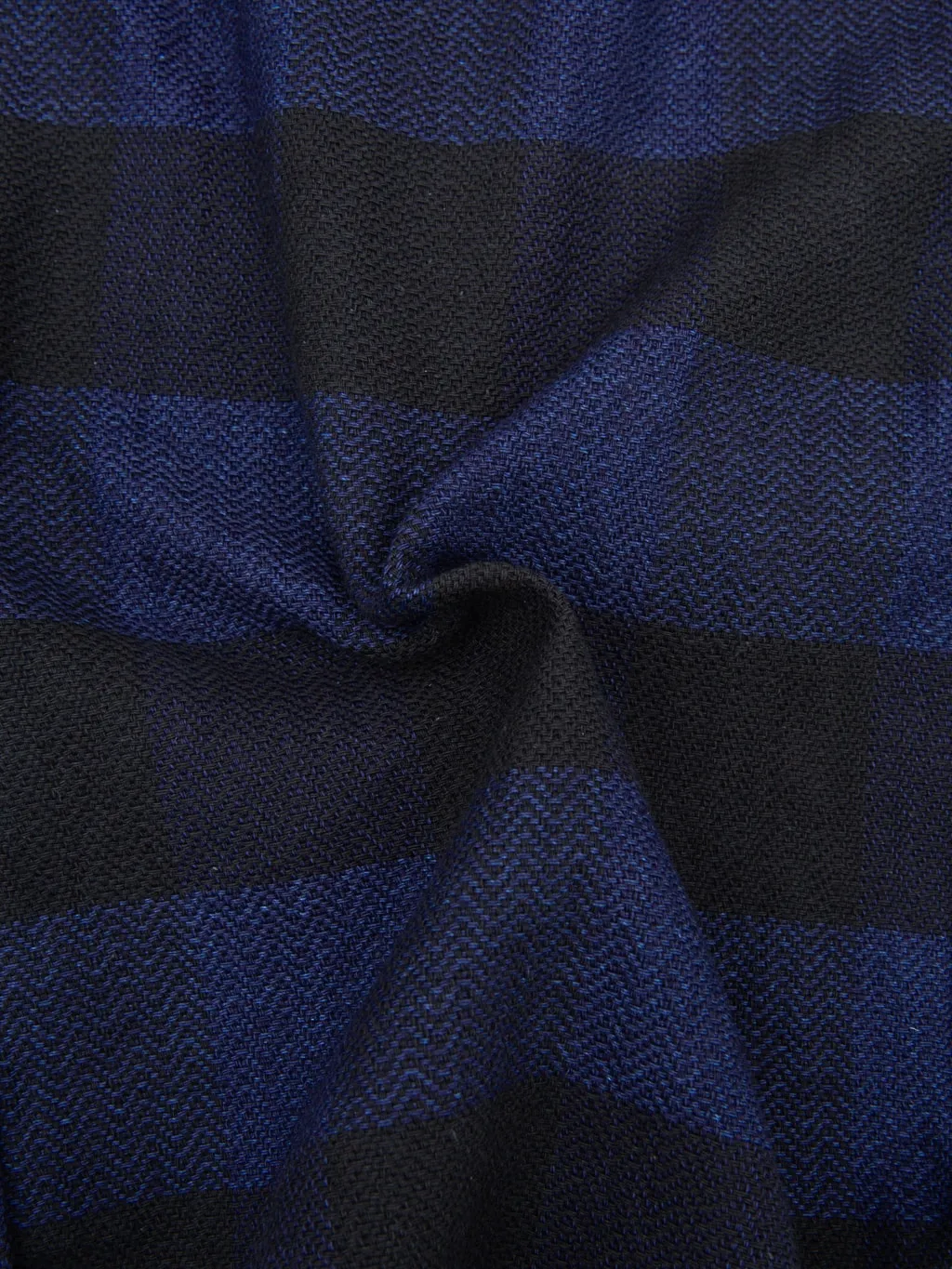 The Flat Head Indigo Block Check Flannel Shirt
