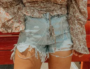 The Kicks Rhinestone Denim Shorts