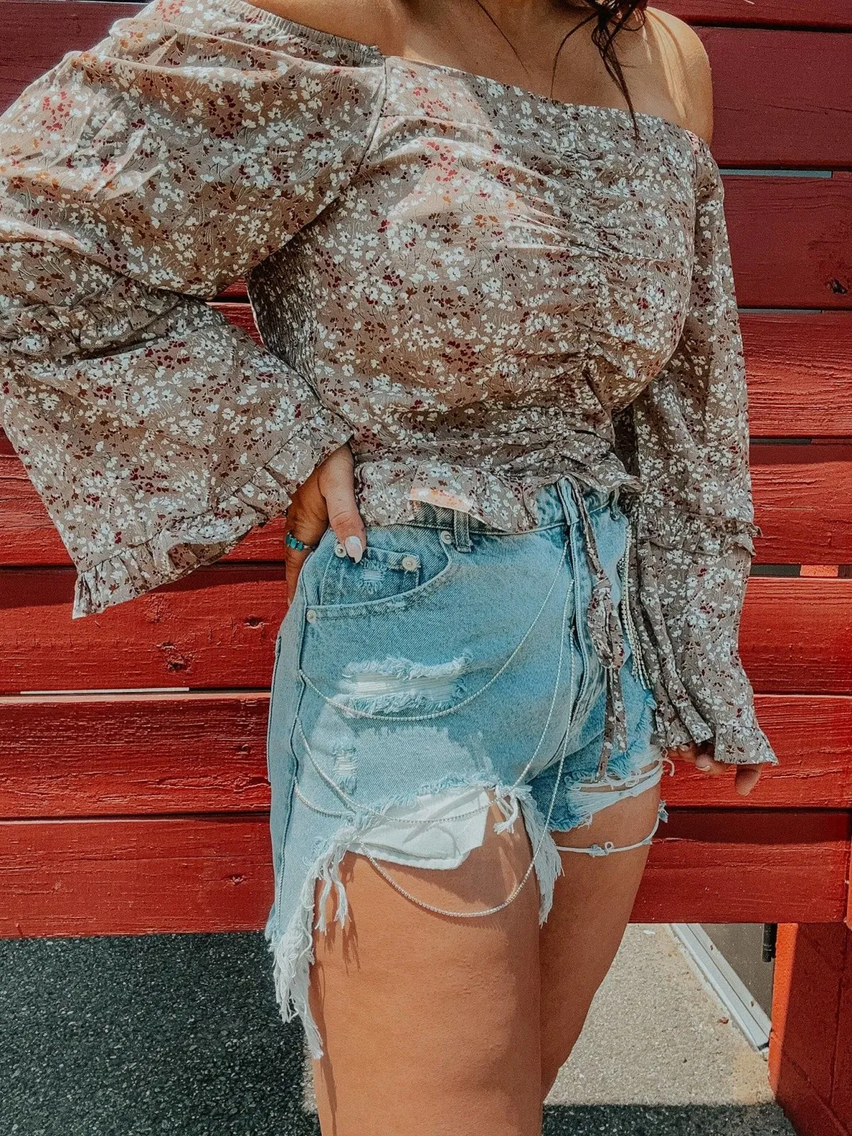 The Kicks Rhinestone Denim Shorts
