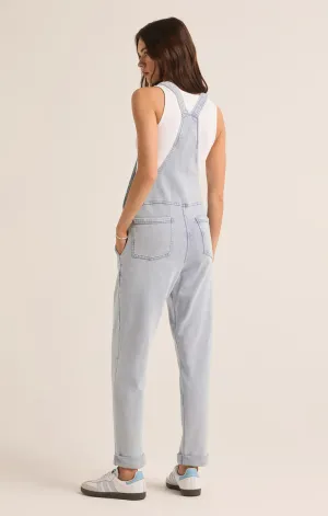 THE KNIT DENIM OVERALLS