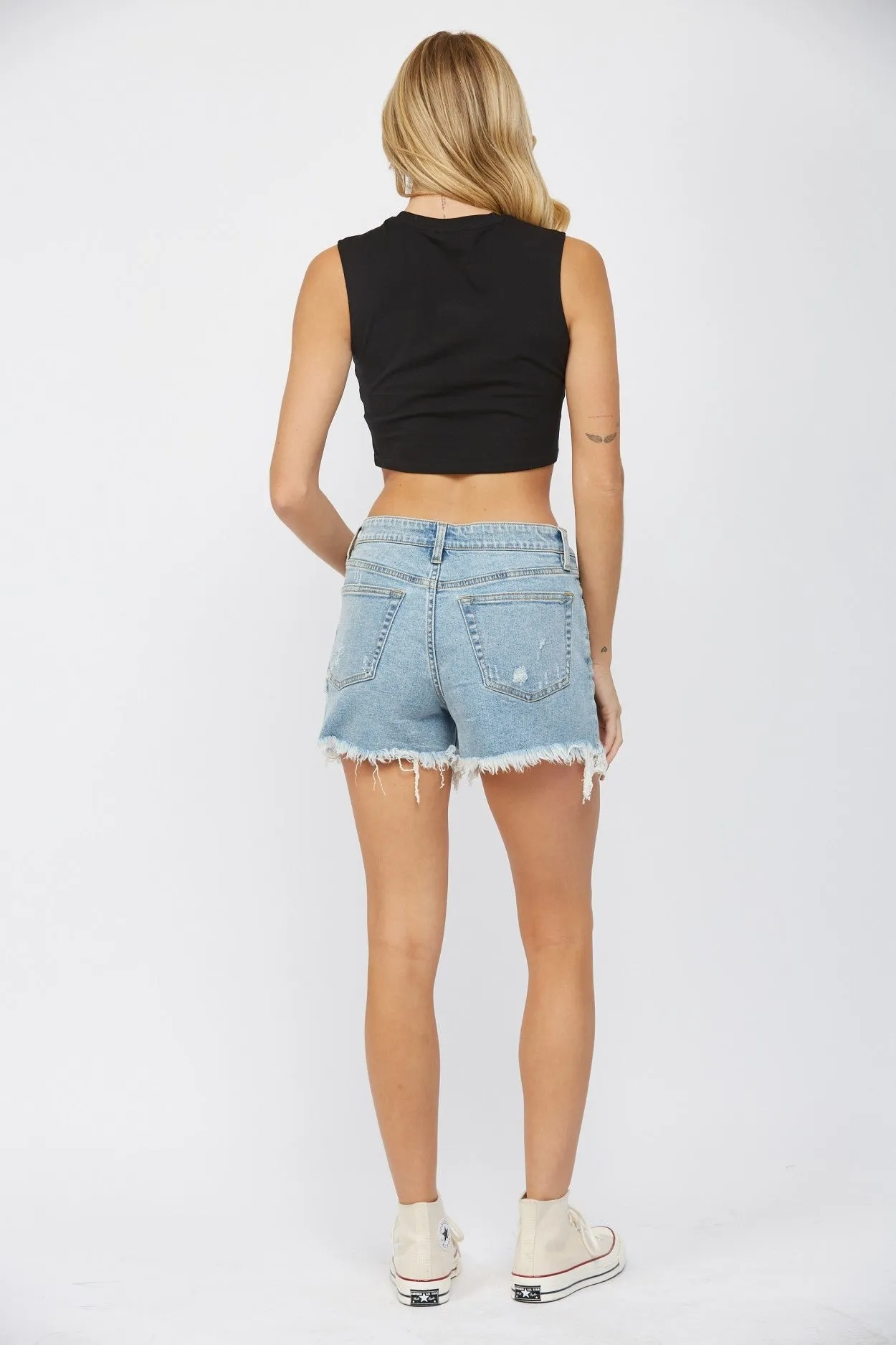The LJ High Rise Denim Shorts | Mica*