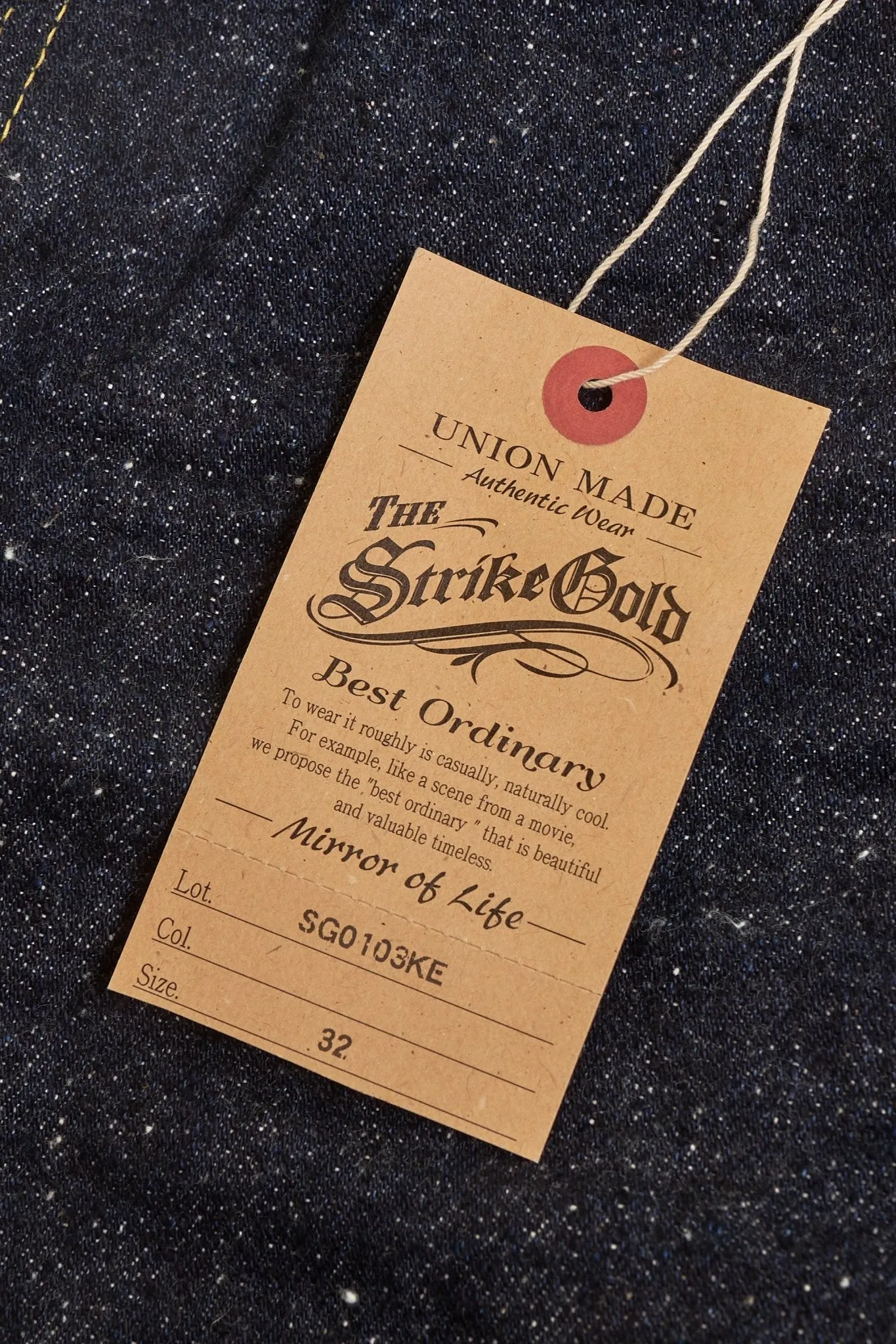 The Strike Gold "Keep Earth" Organic / Recycled Cotton Tapered Selvedge Jeans
