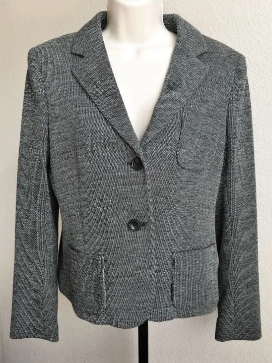Theory Size 12 Nillian Gray Two-Button Blazer