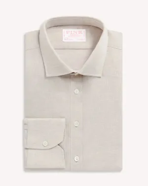 Thomas Pink Tailored Fit Formal Plain Chambray Shirt Beige