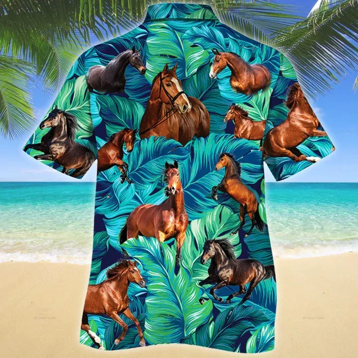 Thoroughbred Horse Lovers Hawaiian Shirt, Animal Hawaiian Shirt Men, women, Gift for horse lovers