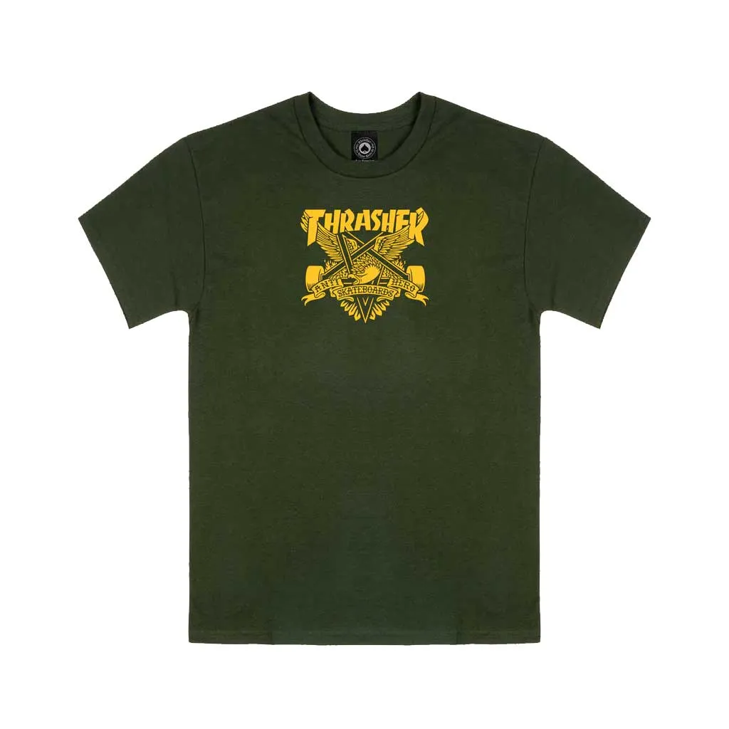 Thrasher x Anti Hero Eaglegram S/S Tee - Forest Green