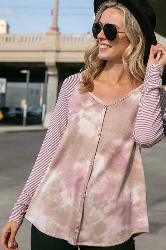 TIE DYE MIXED TOP