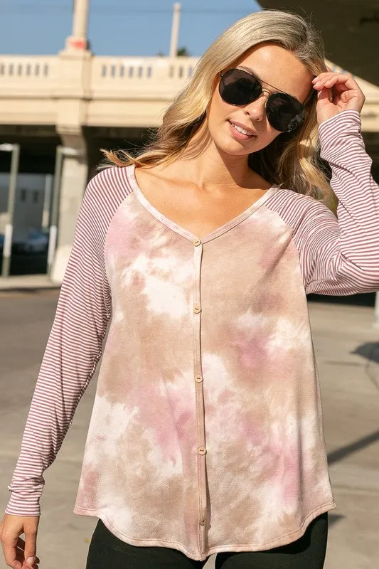 TIE DYE MIXED TOP