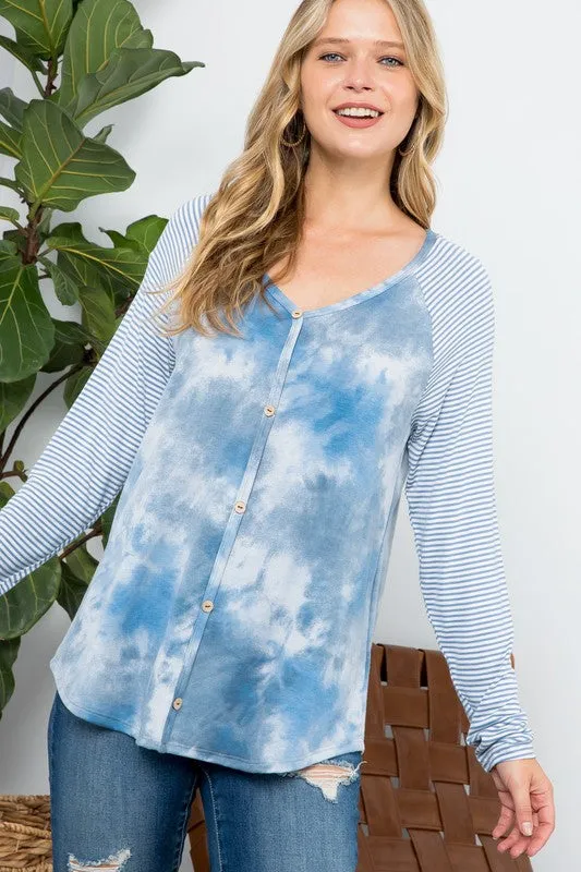 TIE DYE MIXED TOP