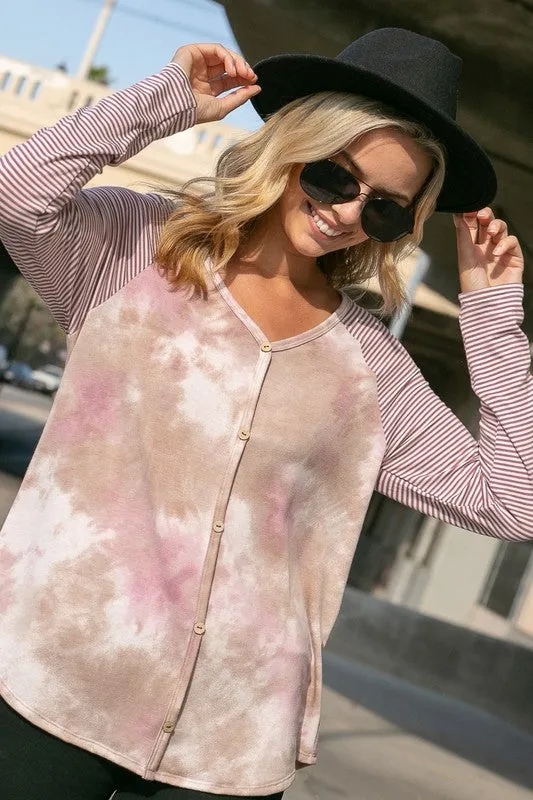 TIE DYE MIXED TOP