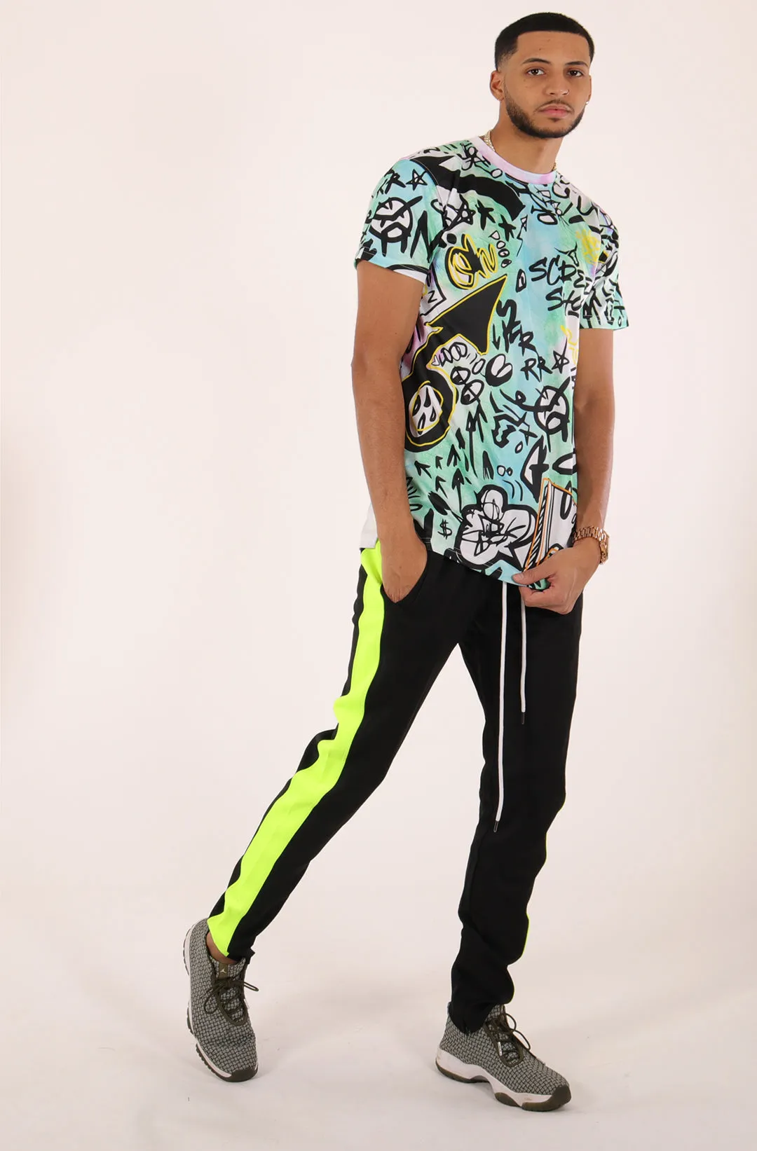 TIE DYE T-SHIRTS-S11089 (BLACK)
