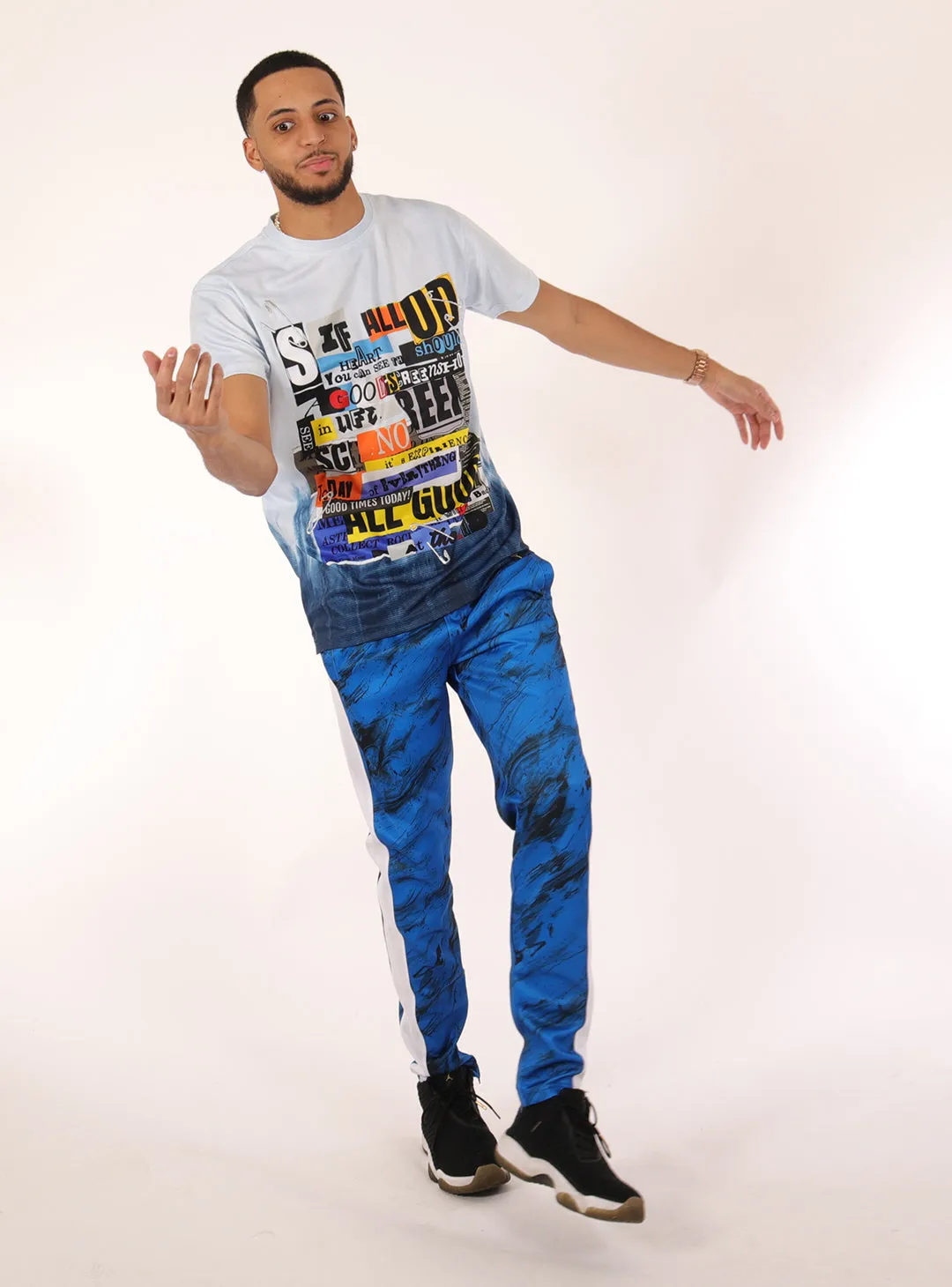 TIE DYE T-SHIRTS-S11091 (NAVY)
