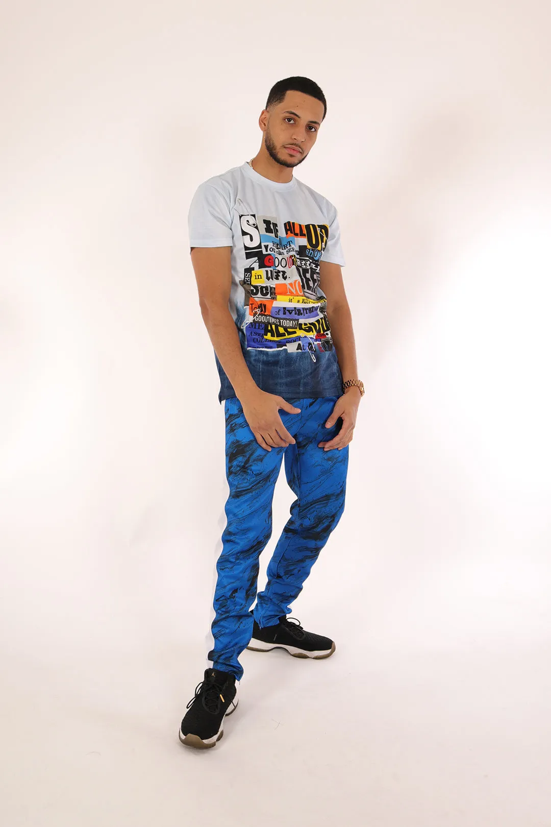 TIE DYE T-SHIRTS-S11091 (NAVY)