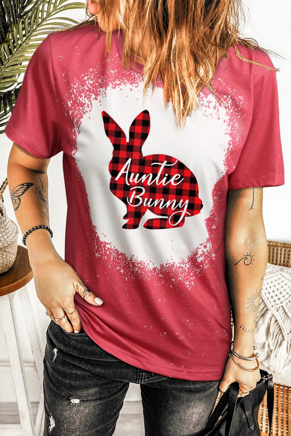 Tie-dyed Round Neck Short Sleeve T-shirt