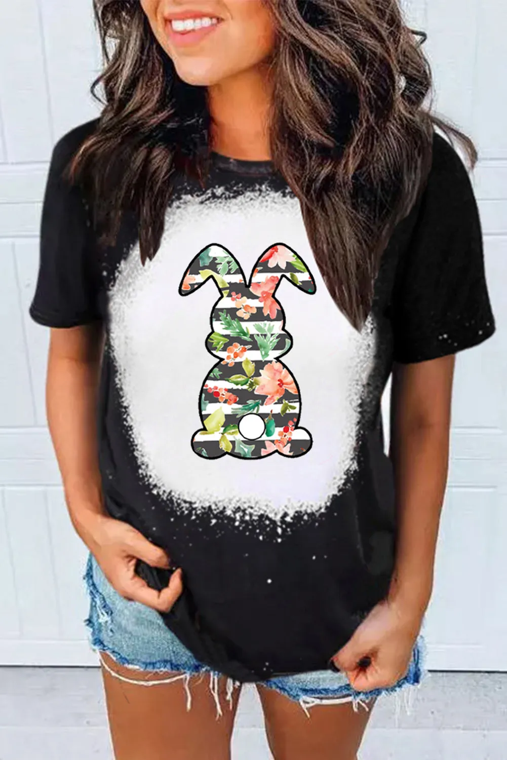Tie-dyed Round Neck Short Sleeve T-shirt