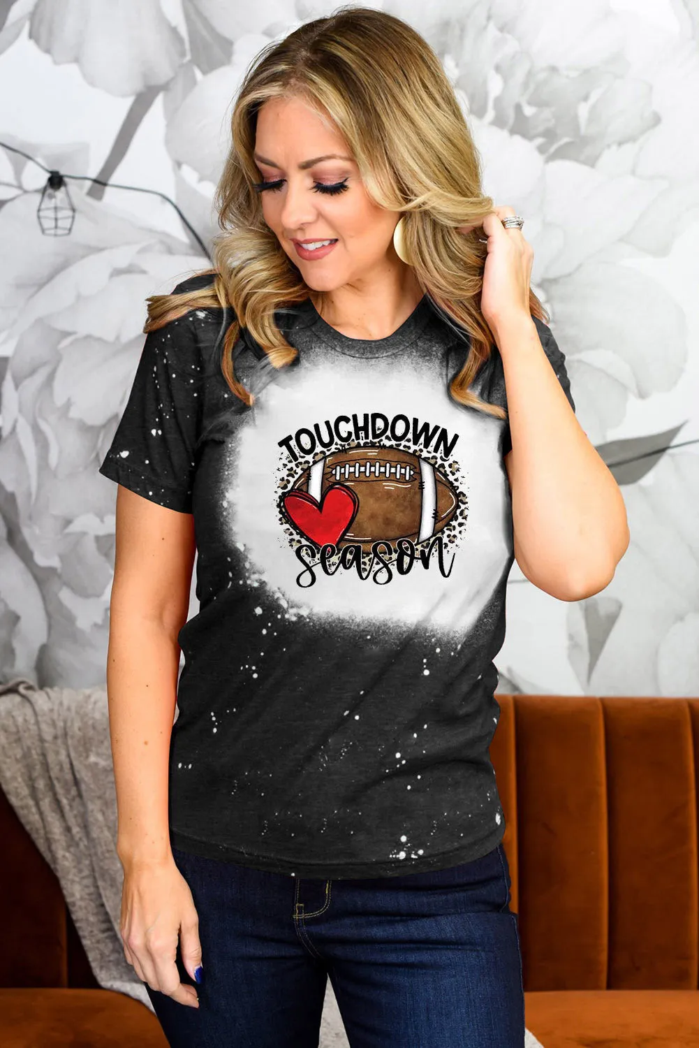 Tie-dyed Round Neck Short Sleeve T-shirt