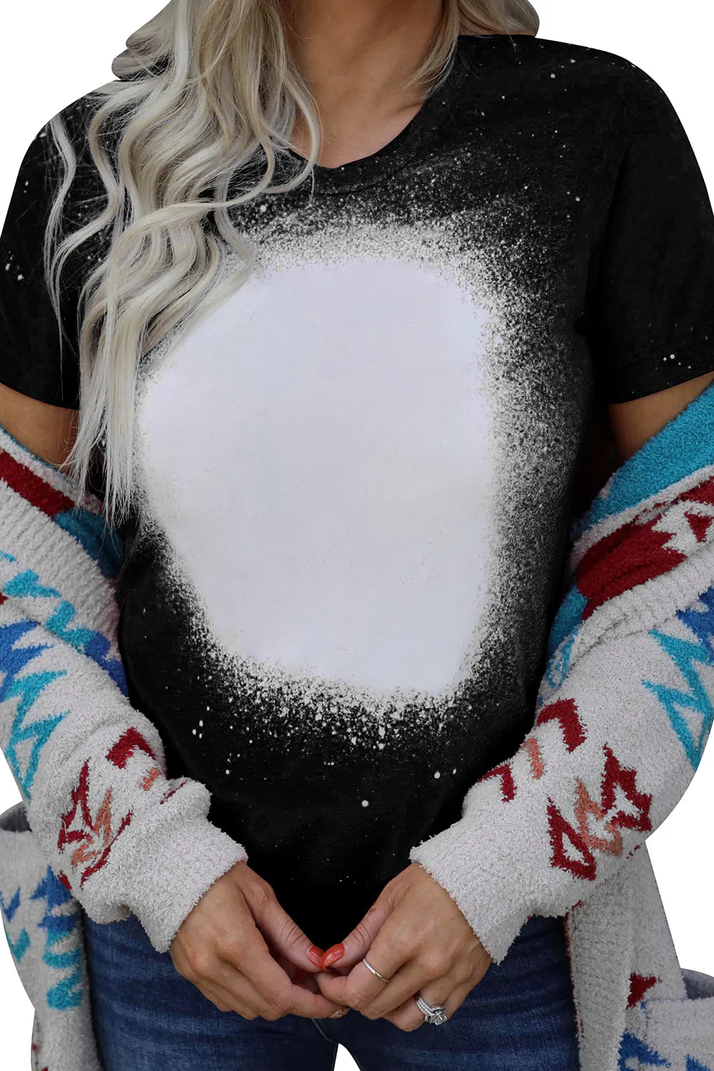 Tie-dyed Round Neck Short Sleeve T-shirt