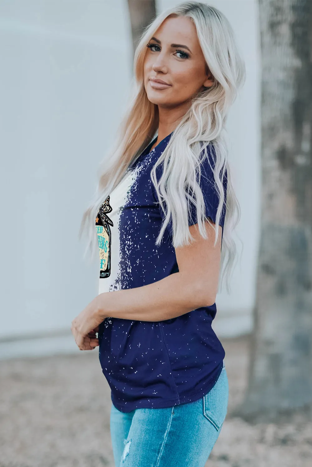 Tie-dyed Round Neck Short Sleeve T-shirt