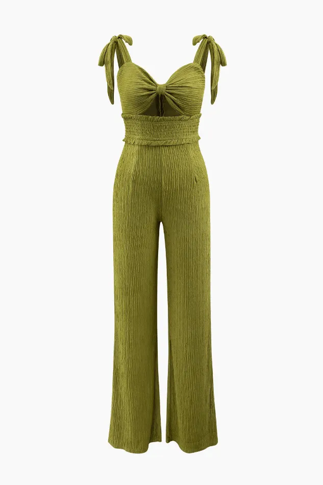 Tie Strap Knot Front Jumpsuit