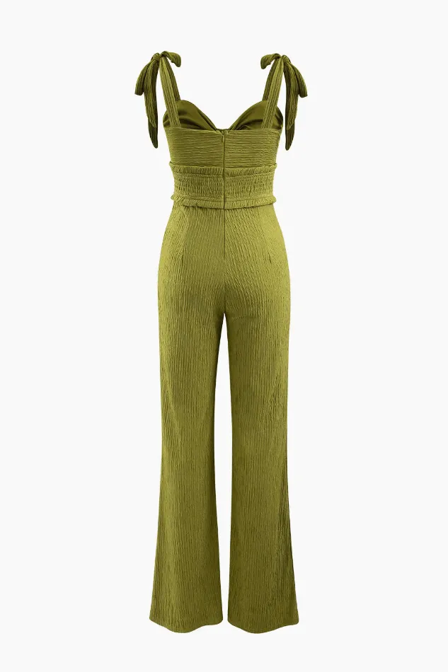 Tie Strap Knot Front Jumpsuit