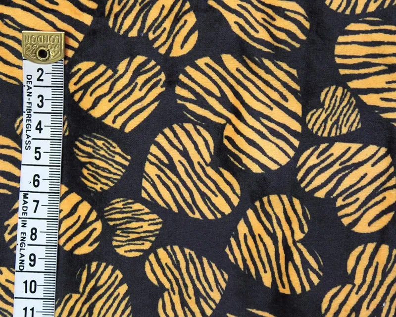 TIGER HEARTS SHERPA BACKED CUDDLE FLEECE PER METRE SALE