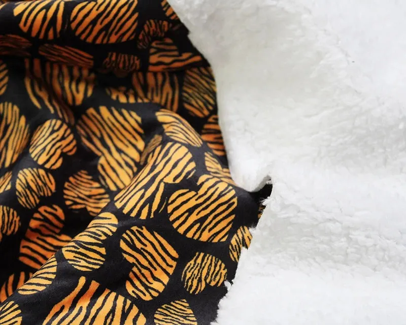 TIGER HEARTS SHERPA BACKED CUDDLE FLEECE PER METRE SALE