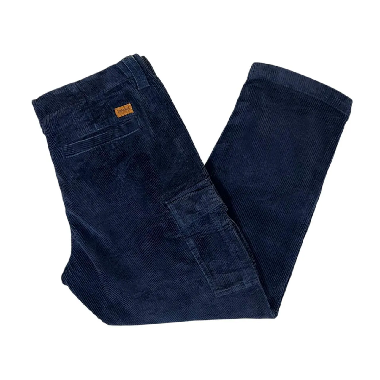TIMBERLAND "Relaxed Tapered" Navy Blue Corduroy Cord Cargo Trousers