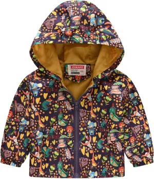 Toddler Hooded Jackets Dinosaur Baby Boys Girls Cartoon Print 2025 Lightweight Zip Up Spring Summer Windproof Coat