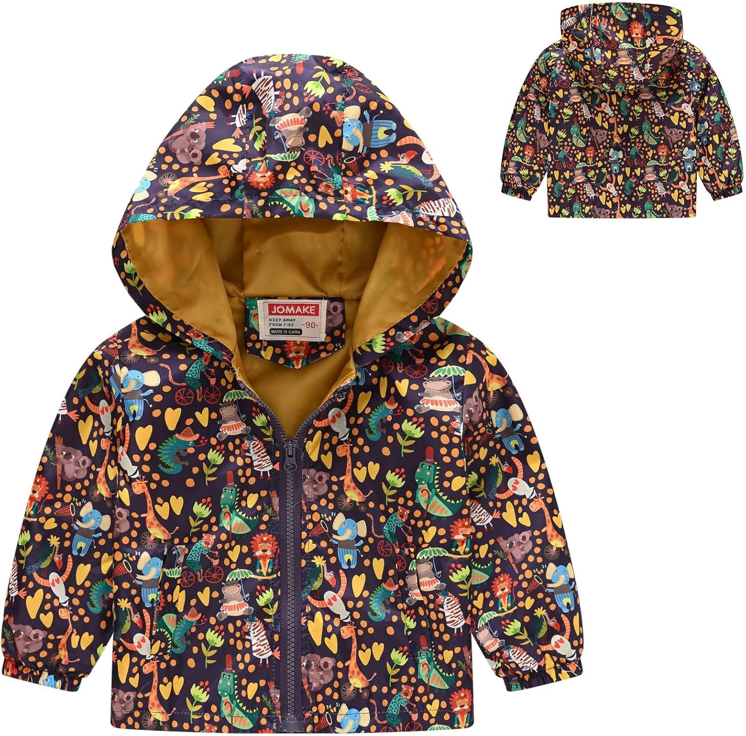 Toddler Hooded Jackets Dinosaur Baby Boys Girls Cartoon Print 2025 Lightweight Zip Up Spring Summer Windproof Coat