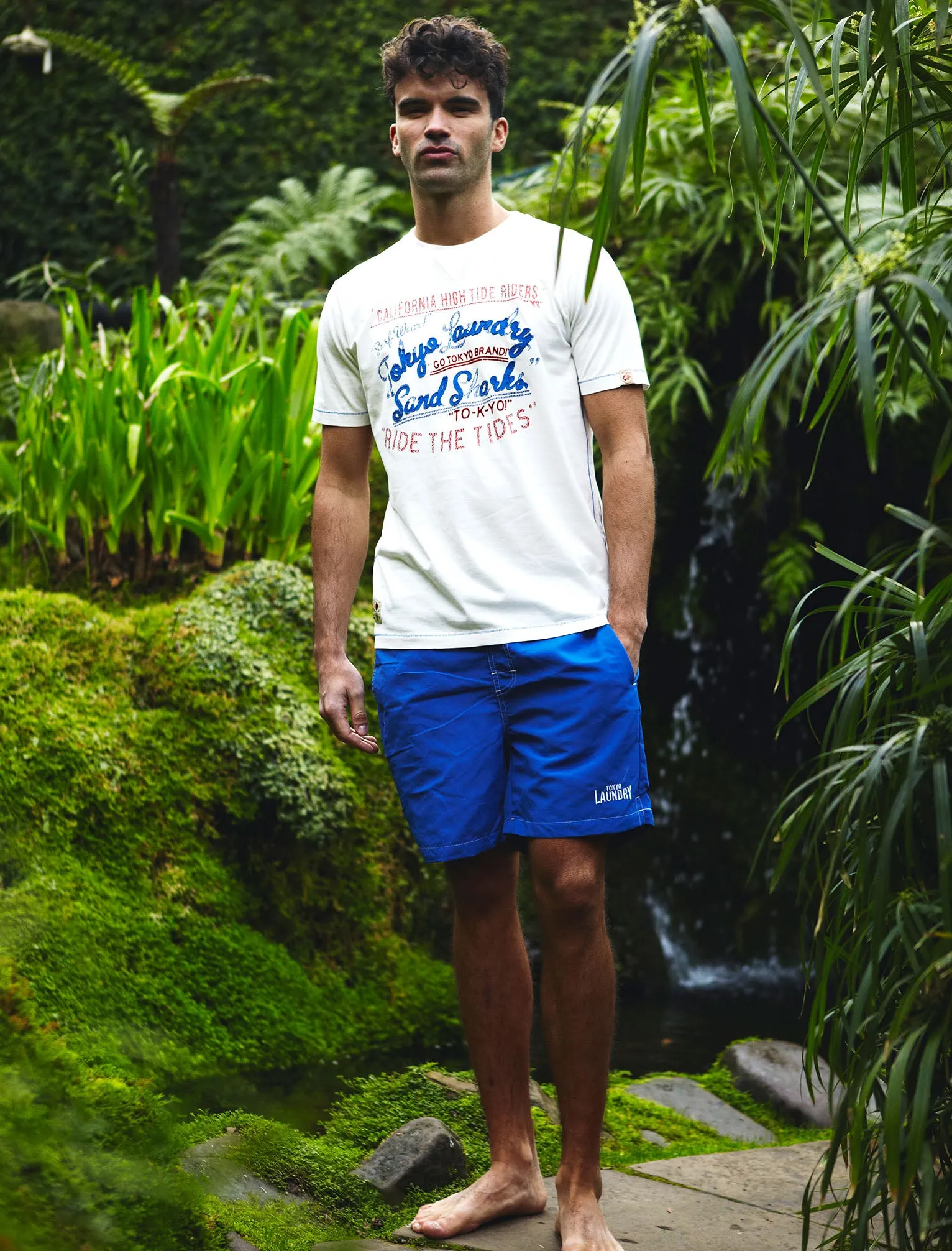 Tokyo Laundry Gazi Crew Neck T-Shirt in Ivory