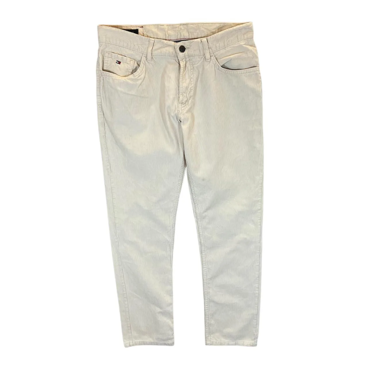 TOMMY HILFIGER Skinny Slim Fit Classic Cream Corduroy Cord Trousers