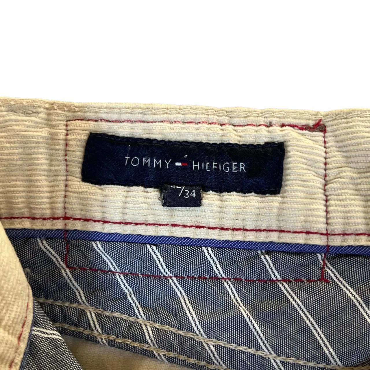 TOMMY HILFIGER Skinny Slim Fit Classic Cream Corduroy Cord Trousers