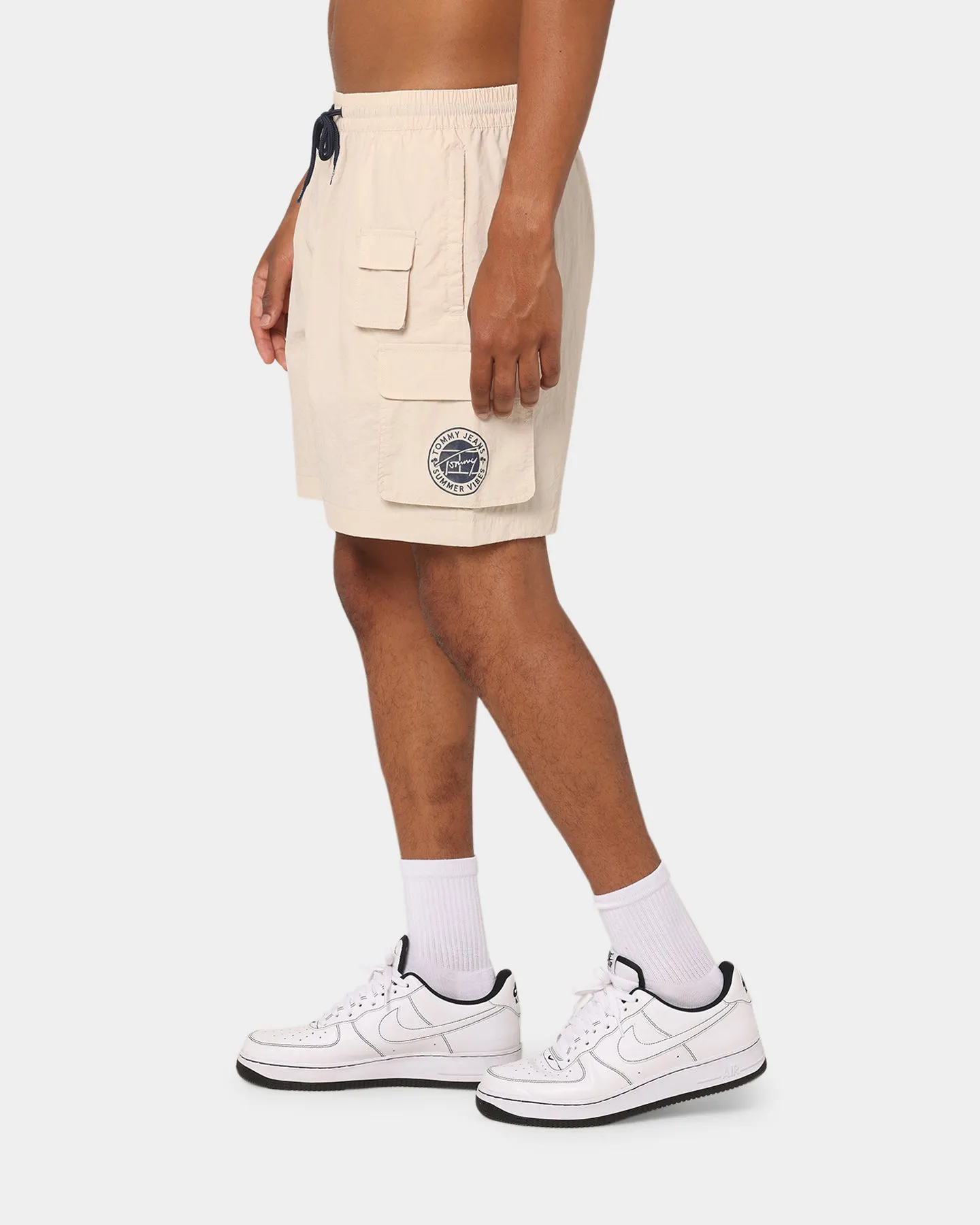 Tommy Jeans Novelty Cargo Beach Shorts Smooth Stone