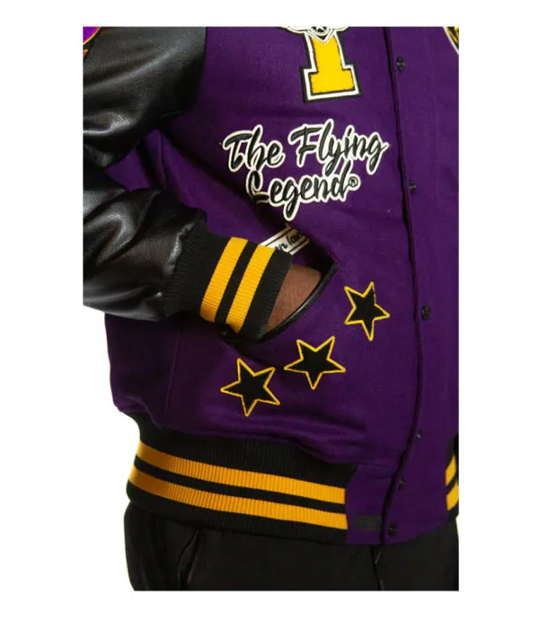 Top Gun Mens The Flying Legend Varsity Jacket Purple