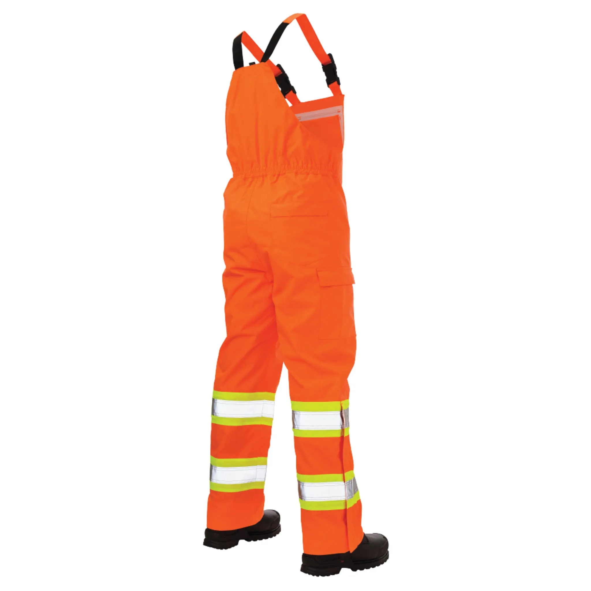 Tough Duck Men's Hi Vis Rain Bib Overalls SB04 - 300D Ripstop, Waterproof, Breathable, Reflective, CSA Compliant, Adjustable, Durable, Multi-Pocket Workwear | Sizes XS-5XL