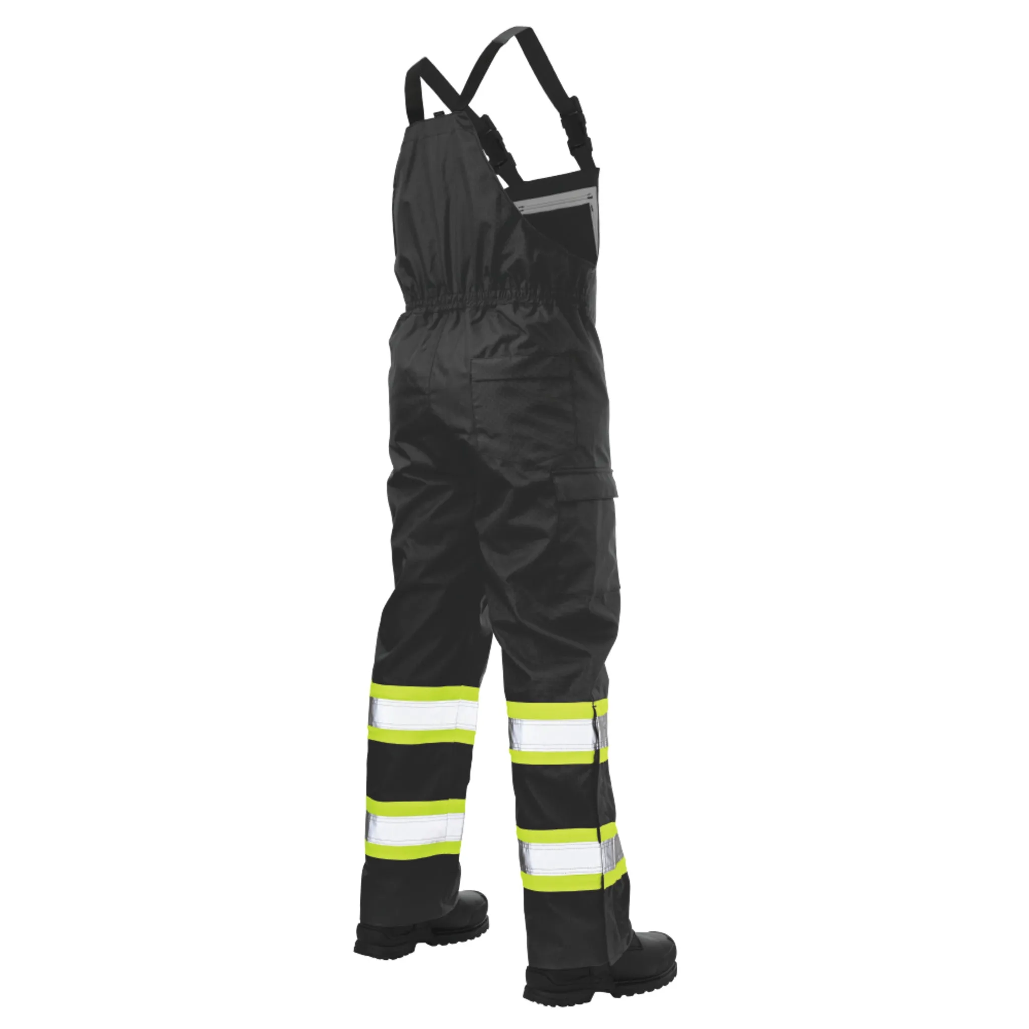 Tough Duck Men's Hi Vis Rain Bib Overalls SB04 - 300D Ripstop, Waterproof, Breathable, Reflective, CSA Compliant, Adjustable, Durable, Multi-Pocket Workwear | Sizes XS-5XL