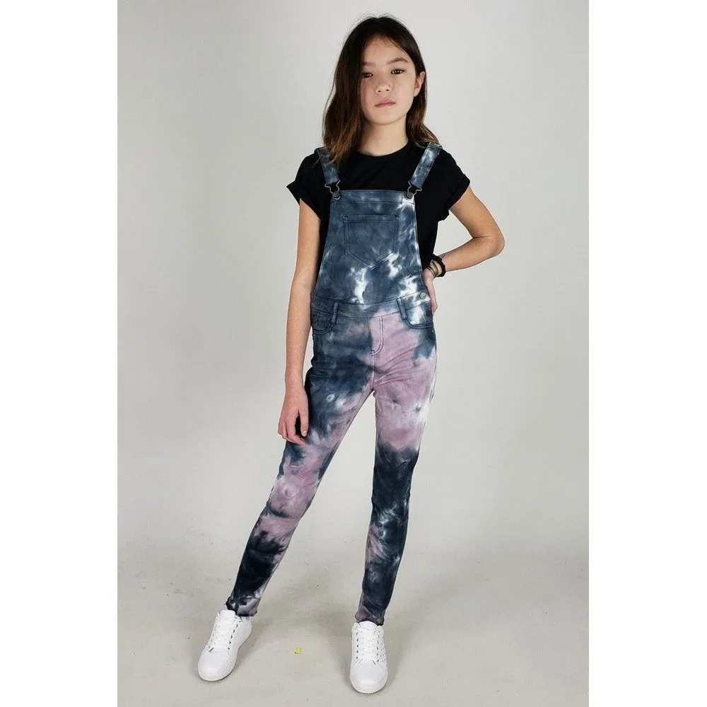 Tractr Girls Tie Dye Overalls
