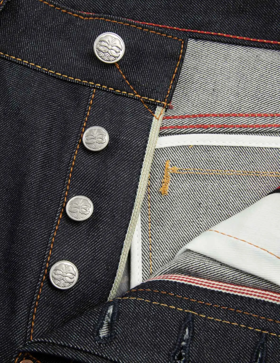 Treasure and Cloud-pattern Daicock Print Carrot Fit Selvedge Denim Jeans #2017
