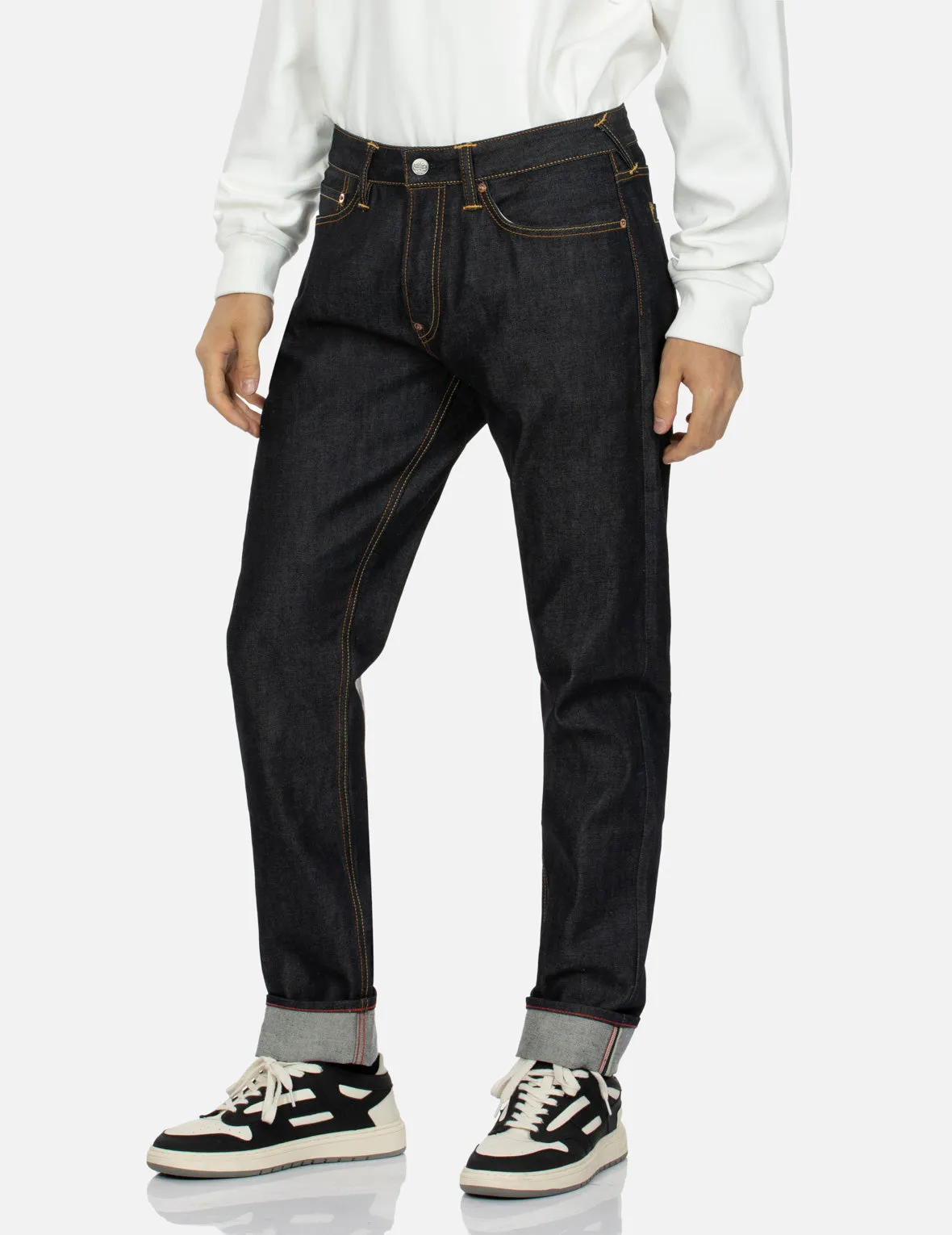 Treasure and Cloud-pattern Daicock Print Carrot Fit Selvedge Denim Jeans #2017
